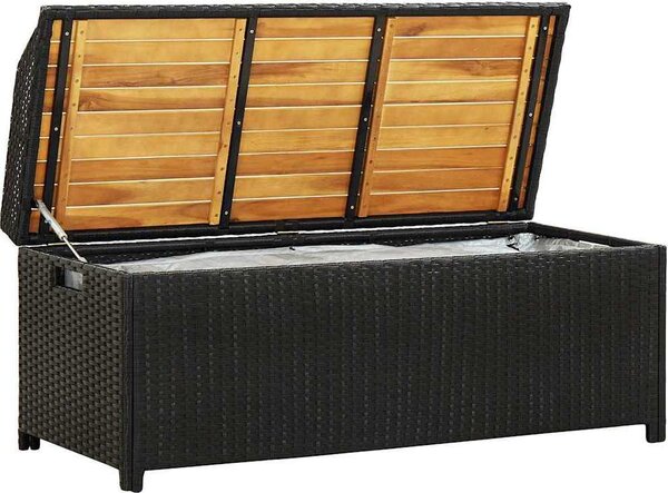 VidaXL Zahradní lavice s úložným prostorem 120 cm polyratan [46481] Barva: Šedá