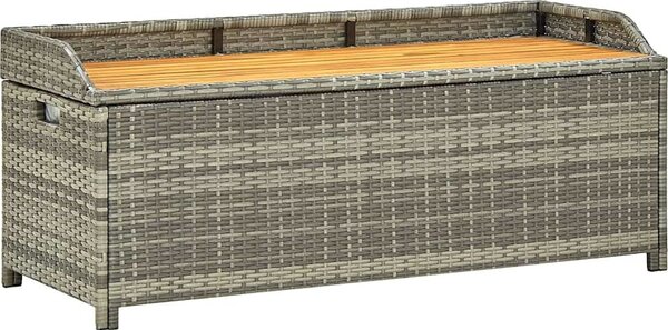 VidaXL Zahradní lavice s úložným prostorem 120 cm polyratan [46481] Barva: Šedá