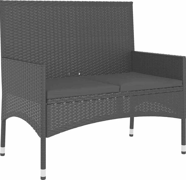VidaXL 2místná zahradní lavice s poduškami polyratan [319490] Barva: Šedá
