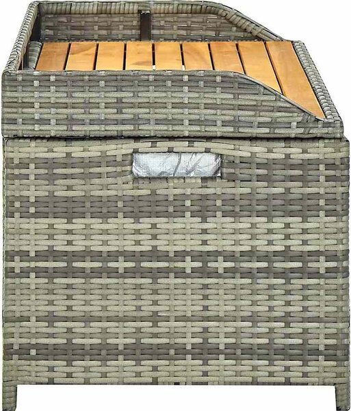 VidaXL Zahradní lavice s úložným prostorem 120 cm polyratan [46481] Barva: Šedá