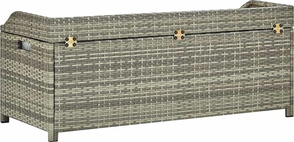 VidaXL Zahradní lavice s úložným prostorem 120 cm polyratan [46481] Barva: Šedá