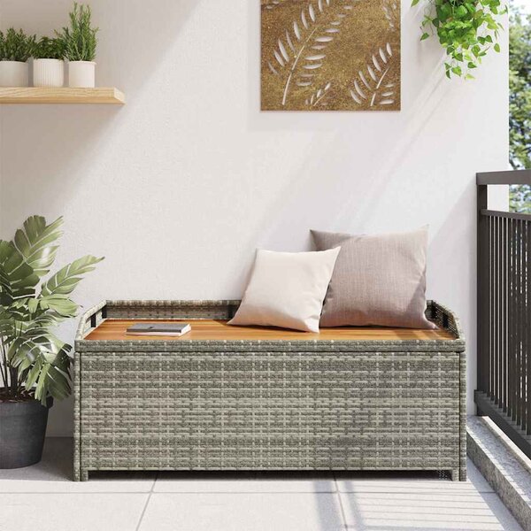 VidaXL Zahradní lavice s úložným prostorem 120 cm polyratan [46481] Barva: Šedá