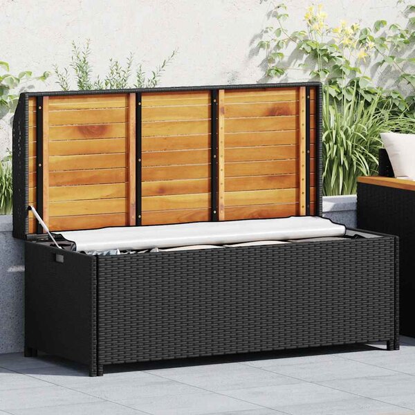 VidaXL Zahradní lavice s úložným prostorem 120 cm polyratan [46481] Barva: Šedá