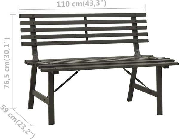VidaXL Zahradní lavička 110 cm ocel [317136] Barva: Černá