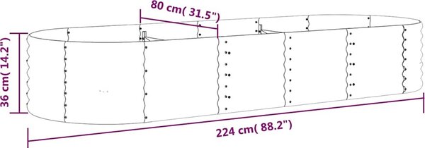 VidaXL Vyvýšený záhon pozinkovaná ocel 224x80x36 cm [318918] Barva: Zelená