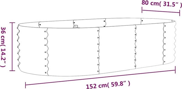 VidaXL Vyvýšený záhon pozinkovaná ocel 152x80x36 cm [318913] Barva: Hnědá