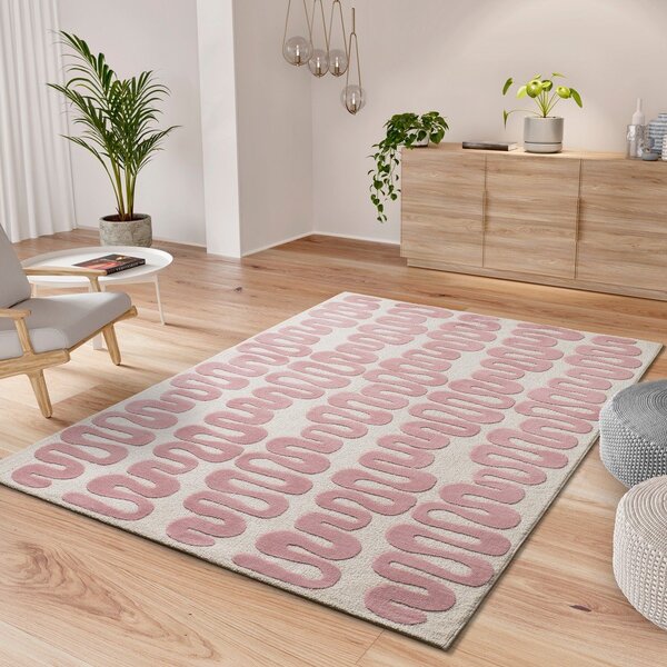 Růžový/krémový koberec 120x170 cm Flashy – Universal