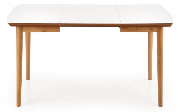 Halmar Rozkládací jídelní stůl BARRET 90(190)x80 bílý mat/dub lefkas