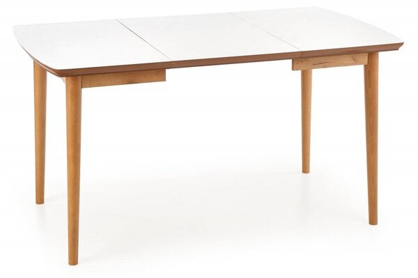 Halmar Rozkládací jídelní stůl BARRET 90(190)x80 bílý mat/dub lefkas