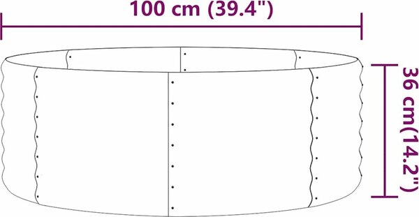 VidaXL Vyvýšený záhon pozinkovaná ocel 100x100x36 cm [318985] Barva: antracitová