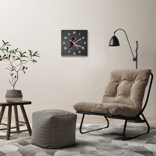 Skleněné hodiny čtverec Moderní tanec pl_zsk_30x30_f_85327020