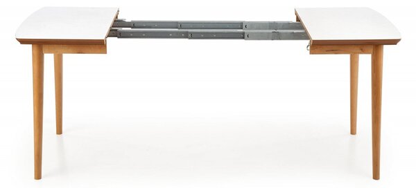 Halmar Rozkládací jídelní stůl BARRET 90(190)x80 bílý mat/dub lefkas