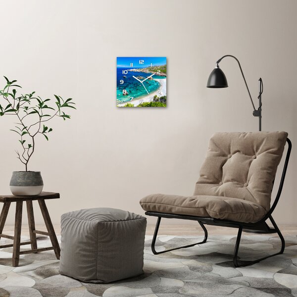 Skleněné hodiny čtverec Mořský záliv pl_zsk_30x30_f_85518811