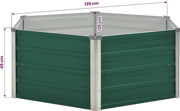 VidaXL Zahradní vyvýšený záhon 129 x 45 cm pozinkovaná ocel [45710] Barva: Šedá