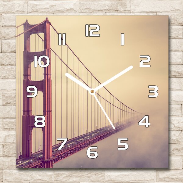 Skleněné hodiny čtverec Most San Francisco pl_zsk_30x30_f_85695619