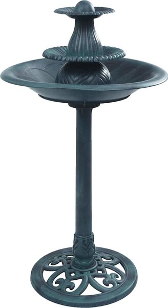 VidaXL Ptačí pítko s fontánou 50 x 91 cm plast [48232] Barva: Zelená