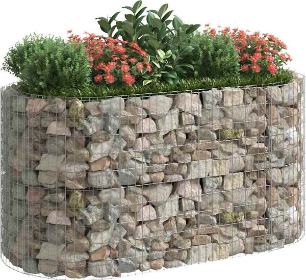 VidaXL Gabionový vyvýšený záhon pozinkované železo 200 x 100 x 100 cm [152045]