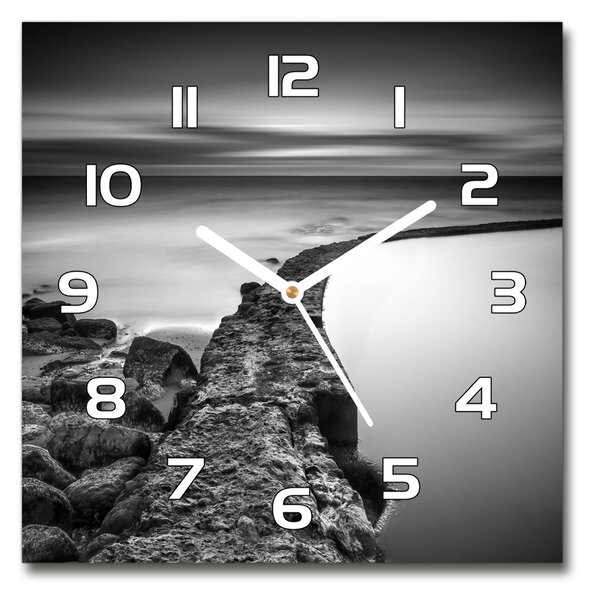 Skleněné hodiny čtverec Kamenná pláž pl_zsk_30x30_f_86464123
