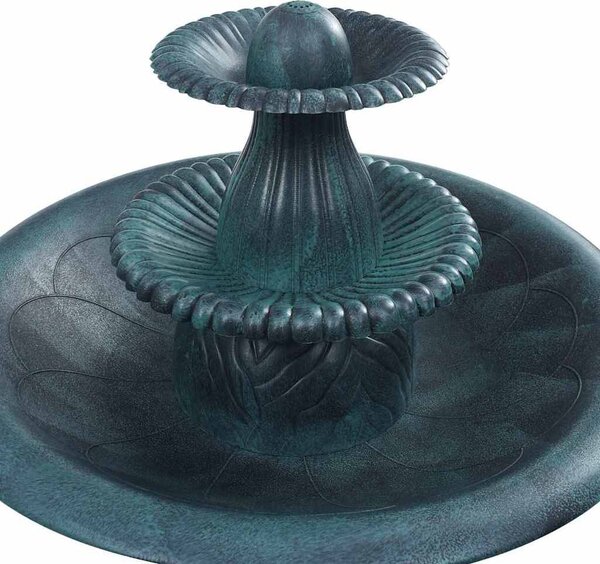 VidaXL Ptačí pítko s fontánou 50 x 91 cm plast [48232] Barva: Zelená