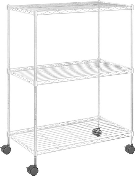 VidaXL 3patrový úložný regál na kolečkách 60 x 35 x 81 cm 150 kg [324625] Barva: Černá