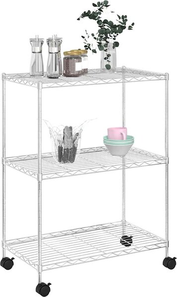 VidaXL 3patrový úložný regál na kolečkách 60 x 35 x 81 cm 150 kg [324625] Barva: Černá