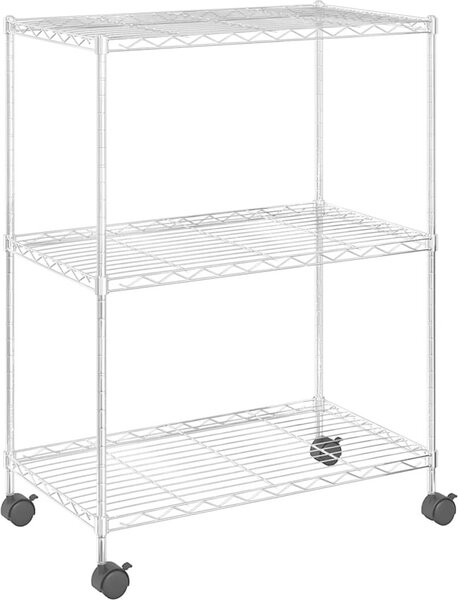 VidaXL 3patrový úložný regál na kolečkách 60 x 35 x 81 cm 150 kg [324625] Barva: Černá