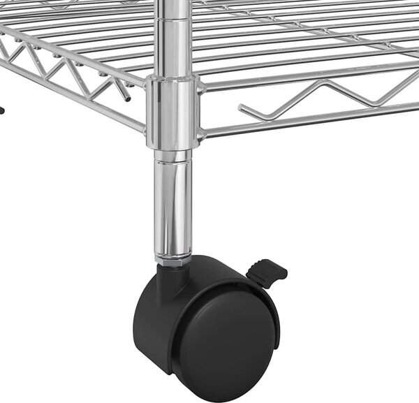 VidaXL 4patrový úložný regál na kolečkách 90x35x142 cm 200 kg [324628] Barva: Černá