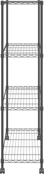 VidaXL 4patrový úložný regál na kolečkách 90x35x142 cm 200 kg [324628] Barva: Černá
