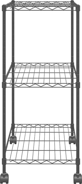 VidaXL 3patrový úložný regál na kolečkách 60 x 35 x 81 cm 150 kg [324625] Barva: Černá