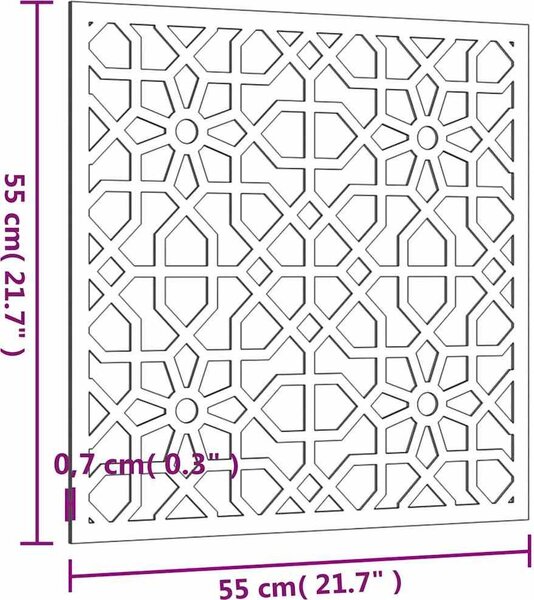 VidaXL Zahradní nástěnná dekorace 55 x 55 cm corten Maurský design [824478]