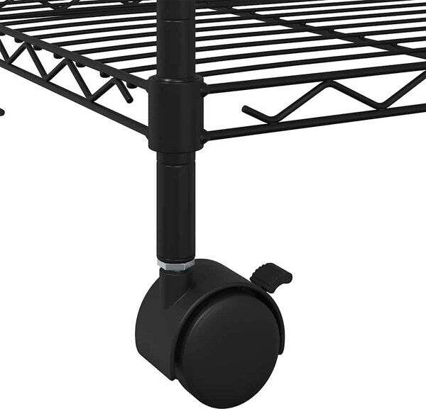 VidaXL 3patrový úložný regál na kolečkách 60 x 35 x 81 cm 150 kg [324625] Barva: Černá