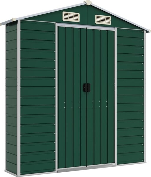 VidaXL Zahradní kůlna 191 x 385 x 198 cm pozinkovaná ocel [3188234] Barva: Hnědá