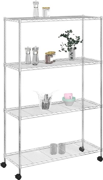 VidaXL 4patrový úložný regál na kolečkách 90x35x142 cm 200 kg [324628] Barva: Černá
