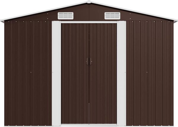 VidaXL Zahradní domek 257 x 392 x 181 cm kovový [143347] Barva: Hnědá