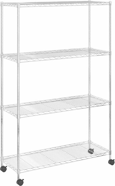 VidaXL 4patrový úložný regál na kolečkách 90x35x142 cm 200 kg [324628] Barva: Černá