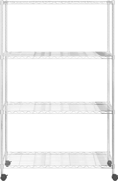VidaXL 4patrový úložný regál na kolečkách 90x35x142 cm 200 kg [324628] Barva: Černá