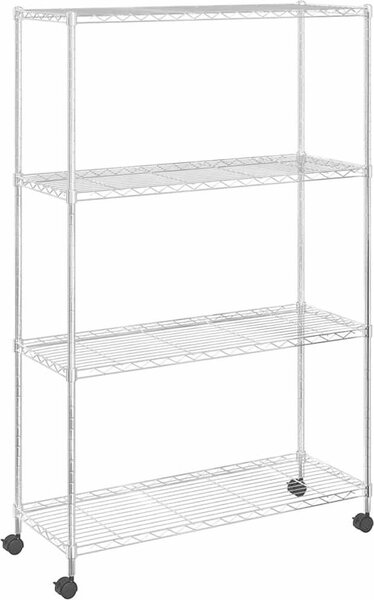 VidaXL 4patrový úložný regál na kolečkách 90x35x142 cm 200 kg [324628] Barva: Černá