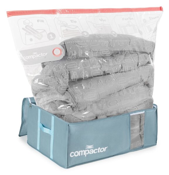 Vakuové plastové úložné boxy na oblečení v sadě 3 ks 65x45x27 cm Blue Edition – Compactor