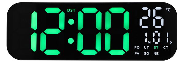 JVD Digitální černé nástěnné hodiny s LED zelenými číslicemi JVD DH9016.1 ( )
