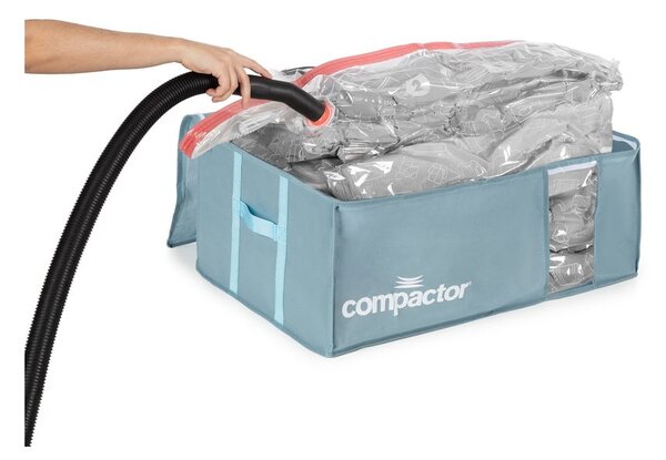 Vakuové plastové úložné boxy na oblečení v sadě 3 ks 65x45x27 cm Blue Edition – Compactor