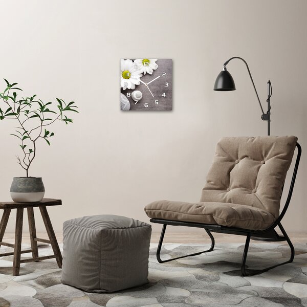 Skleněné nástěnné hodiny čtverec Gerbera pl_zsk_30x30_f_89978317