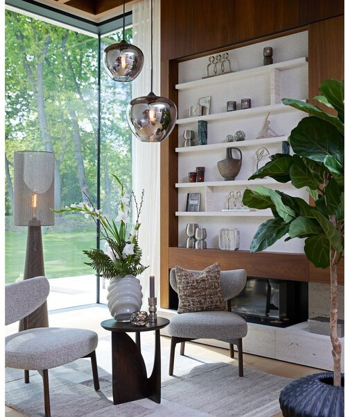 Hnědá stojací lampa s textilním stínidlem (výška 180 cm) Micky – Light & Living