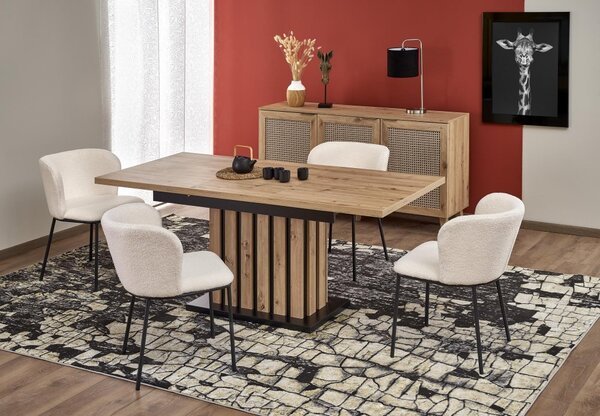 Halmar Rozkládací jídelní stůl LAMELLO 130(180)x80 dub artisan/černý