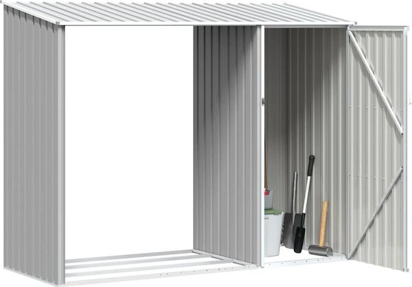VidaXL Zahradní kůlna na dříví 245 x 98 x 159 cm pozinkovaná ocel [46294] Barva: antracitová