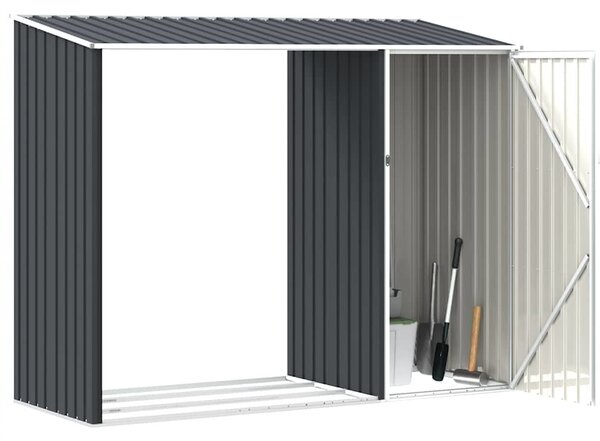 VidaXL Zahradní kůlna na dříví 245 x 98 x 159 cm pozinkovaná ocel [46294] Barva: antracitová