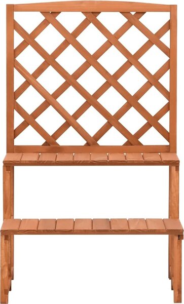 VidaXL Stojan na květiny s treláží 70 x 42 x 115 cm masivní jedle [316413] Barva: Hnědá