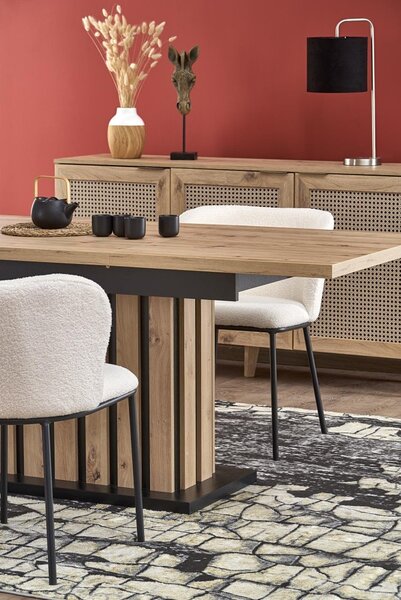 Halmar Rozkládací jídelní stůl LAMELLO 130(180)x80 dub artisan/černý