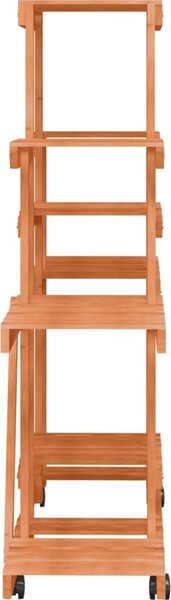 VidaXL Stojan na květiny na kolečkách 110x25x101 cm masivní jedle [362852] Barva: Hnědá