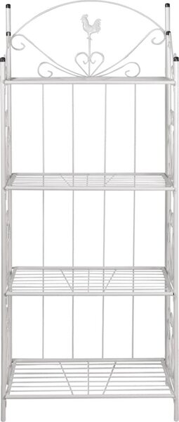 VidaXL Kovový stojan na květiny s policemi - 61,5 x 33 x 153 cm - [40780] Barva: Bílá