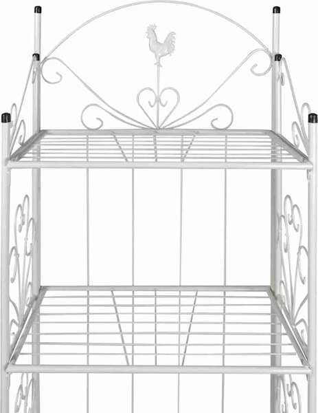 VidaXL Kovový stojan na květiny s policemi - 61,5 x 33 x 153 cm - [40780] Barva: Bílá